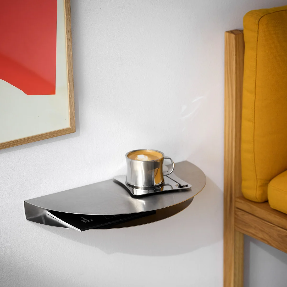 Moebe - Half Moon Étagère murale, 20 x 40 cm, acier inoxydable