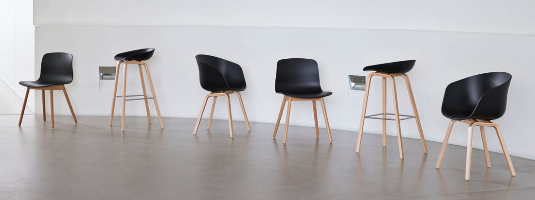 La série About A Chair du studio de design danois Hay est l'une des séries de sièges les plus connues et les plus populaires au monde. La série About A Eco de Hay va maintenant plus loin : du polypropylène (PP) recyclé est utilisé pour la production.