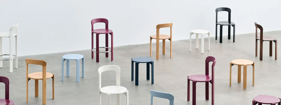 La collection Rey collection du fabricant danois HAY enthousiasme avec sa réédition actuelle. La collection Rey -série a été initialement conçue en 1971 par le designer suisse Bruno Rey en collaboration avec HAY et Dietiker.