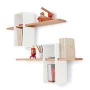 Edition Compagnie - étagère Max, blanche / hêtre