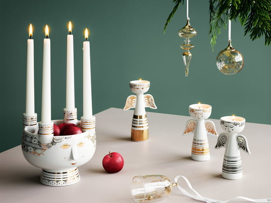 Le bougeoir Lucia par Bjørn Wiinblad fait office de bougeoir pour quatre bougies et de coupe. En outre, il est une belle alternative à la couronne de l’avent classique.