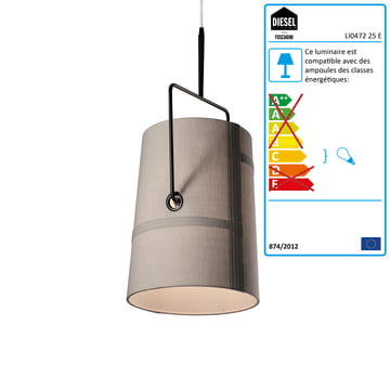 Diesel Living - Suspension lumineuse Fork piccola, marron/gris