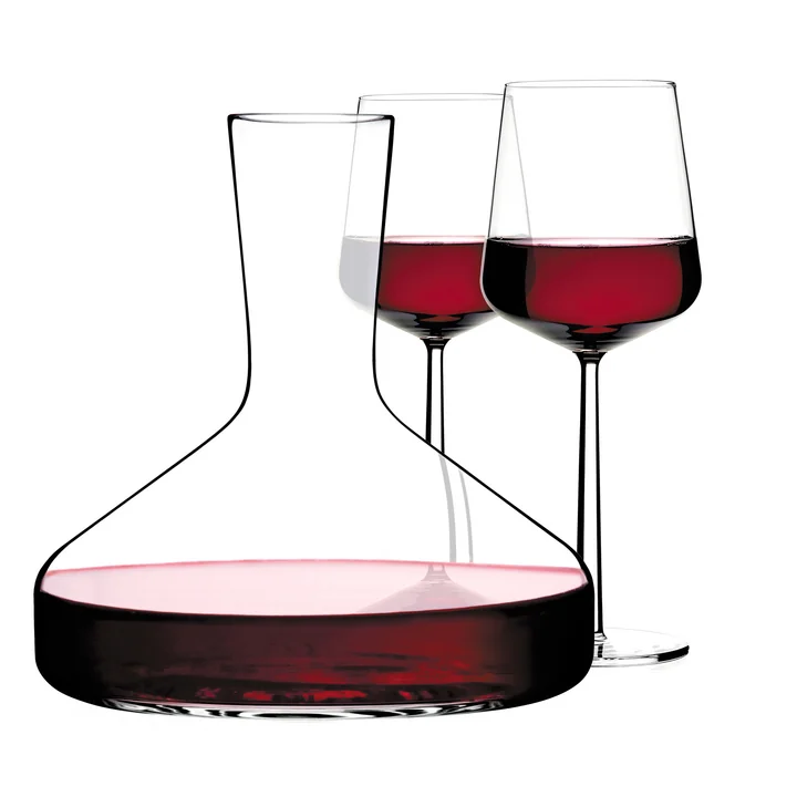 Iittala - Carafe à décanter, verres à vin rouge Essence, rempli