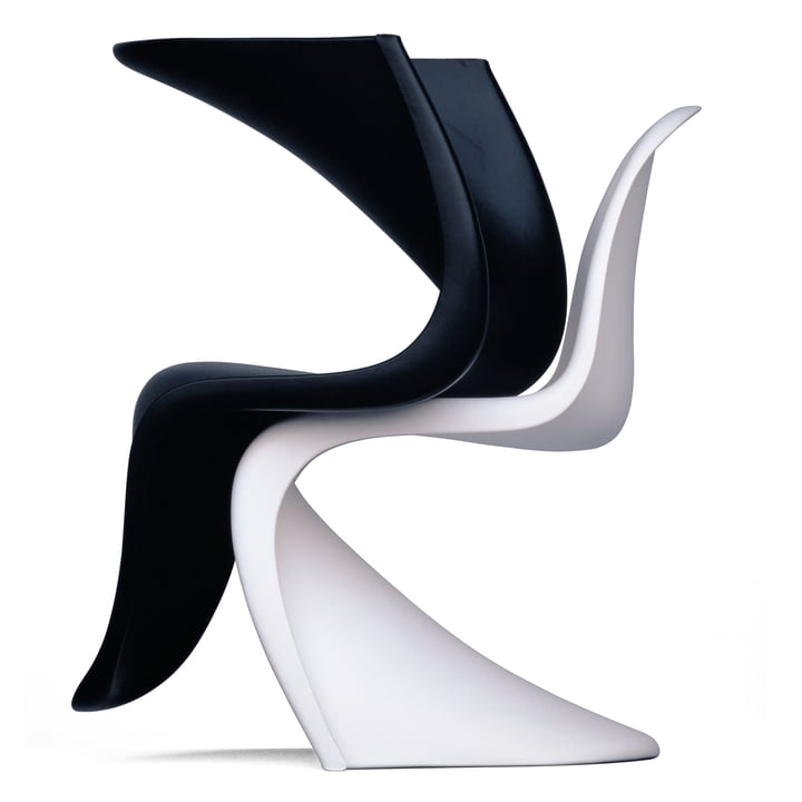 Panton Chair de Vitra en blanc et noir