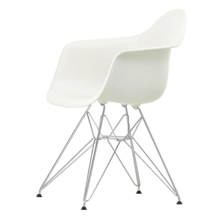 Eames Plastic Armchair DAR de Vitra en chromé / blanc