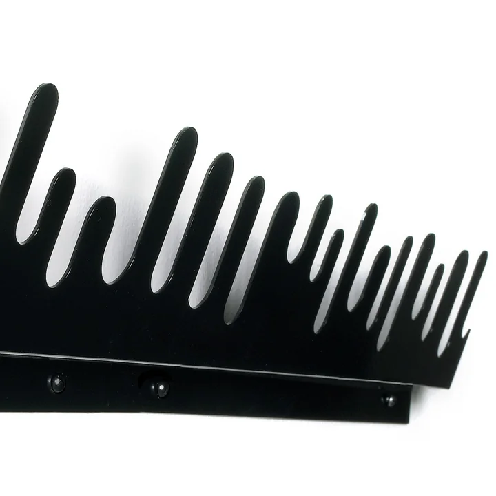 Le site Wave Hanger Porte-manteaux de Design House Stockholm , noir, ensemble de 2