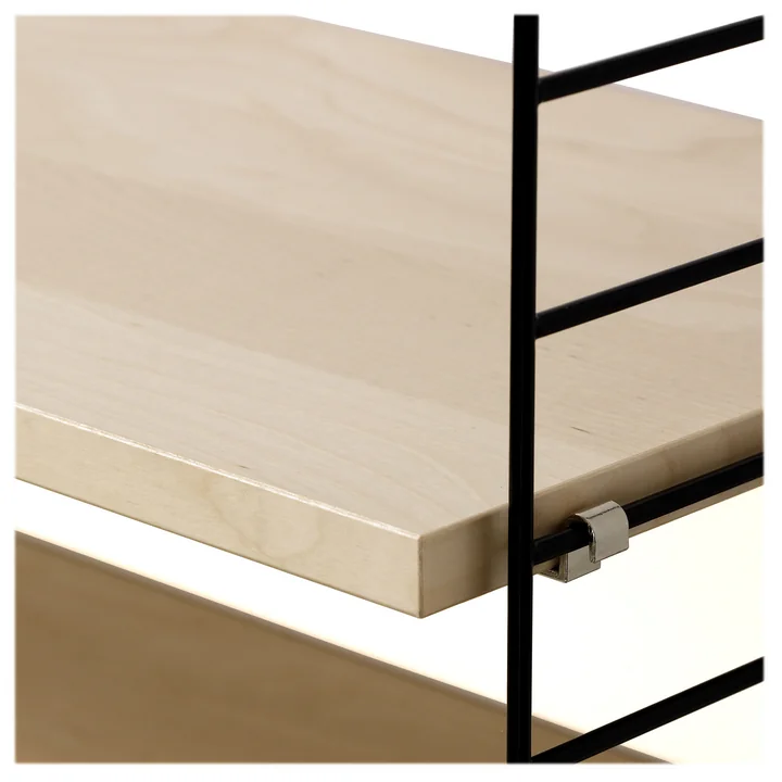 String Systeme de rayonnage, bouleau / noir