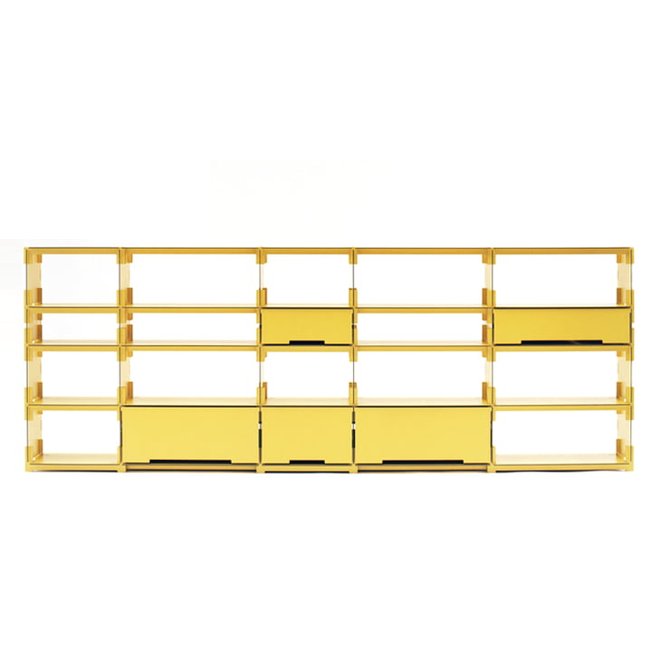 Plattenbau Système étagères à emboiter jaune