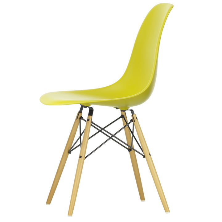 Vitra - Eames Plastic Side Chair DSW, Érable clair / moutarde