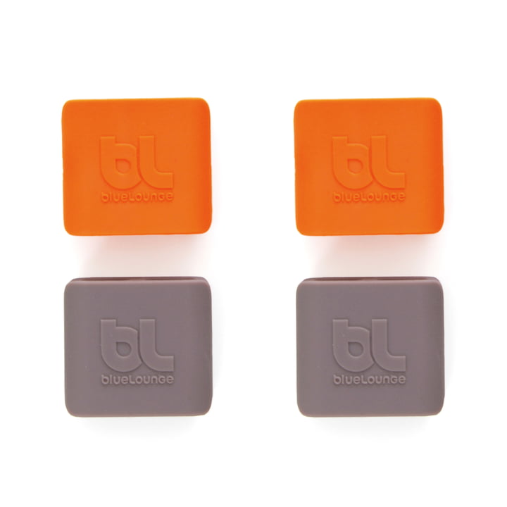 Bluelounge - CableClip, medium : gris et orange