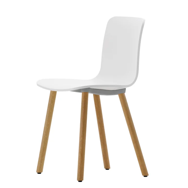 Hal Wood Chaise de Vitra en blanc / chêne clair / patins en feutre