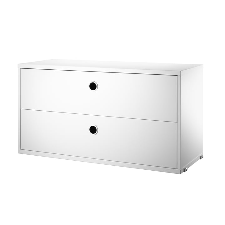 Module d'armoire avec tiroirs 78 x 30 cm de String en blanc