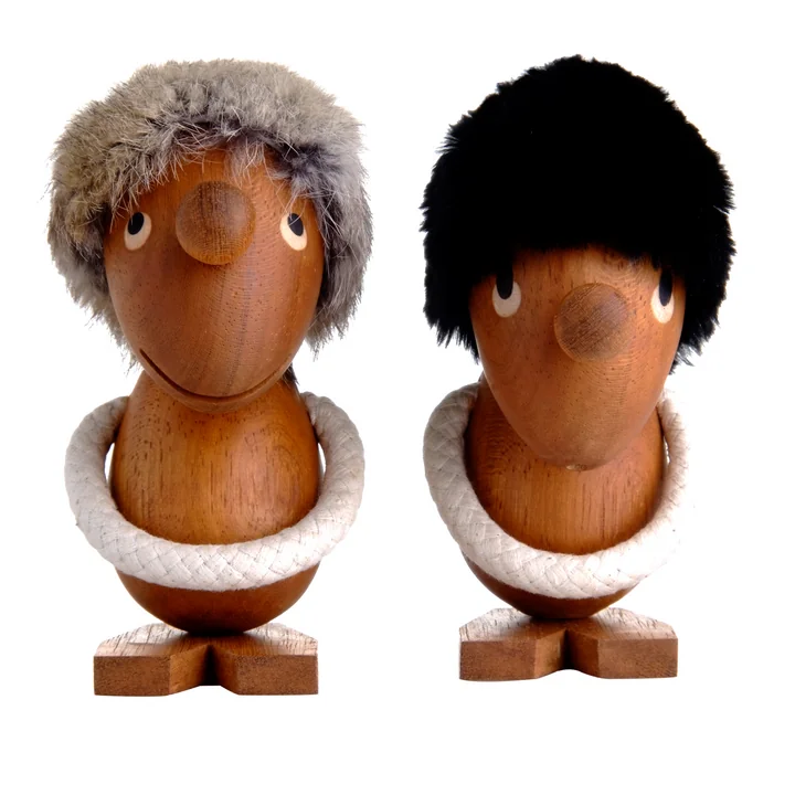 Les figurines en bois Optimiste et Pessimiste d'ArchitectMade sont comme le Ying et le Yang.