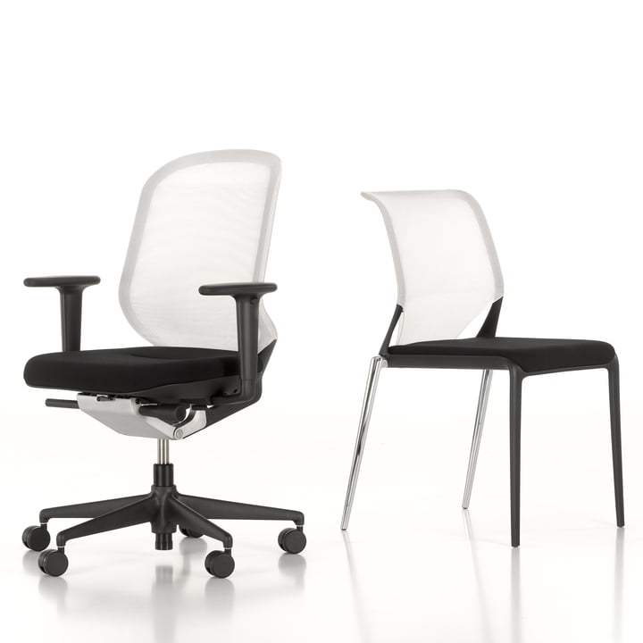 Vitra - MedaSlim et MedaPal, noir et blanc