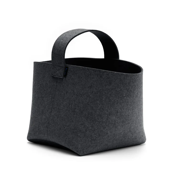 Panier à bûches Hey Sign avec poignée de transport - graphite