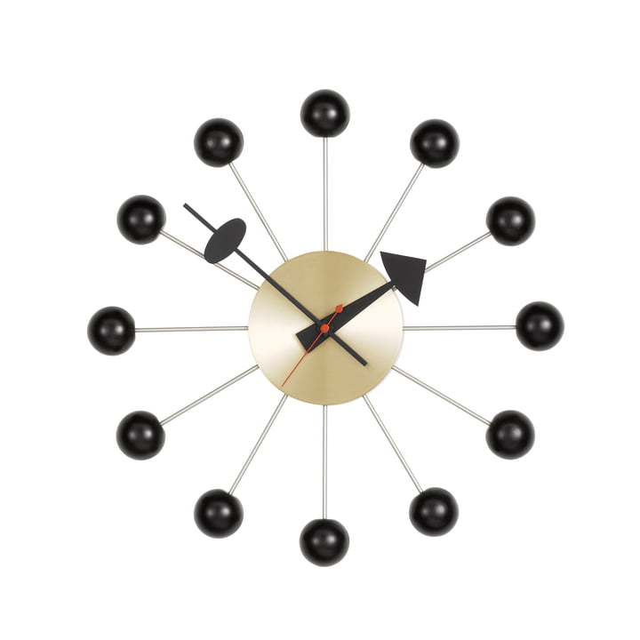 Ball Clock, noir / laiton