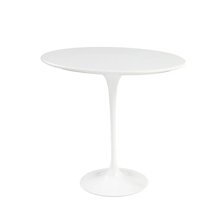 Knoll - Saarinen Tulip Table d'appoint ronde, stratifié blanc / blanc