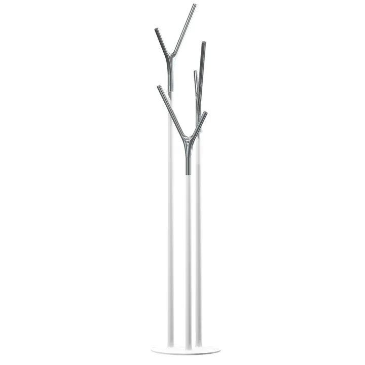 Wishbone Portemanteau de Frost en chrome poli / blanc