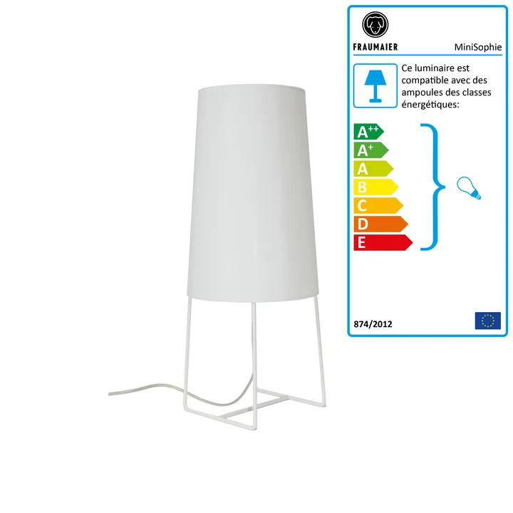 Mini lampe de table Sophie gradateur LED par frauMaier en blanc