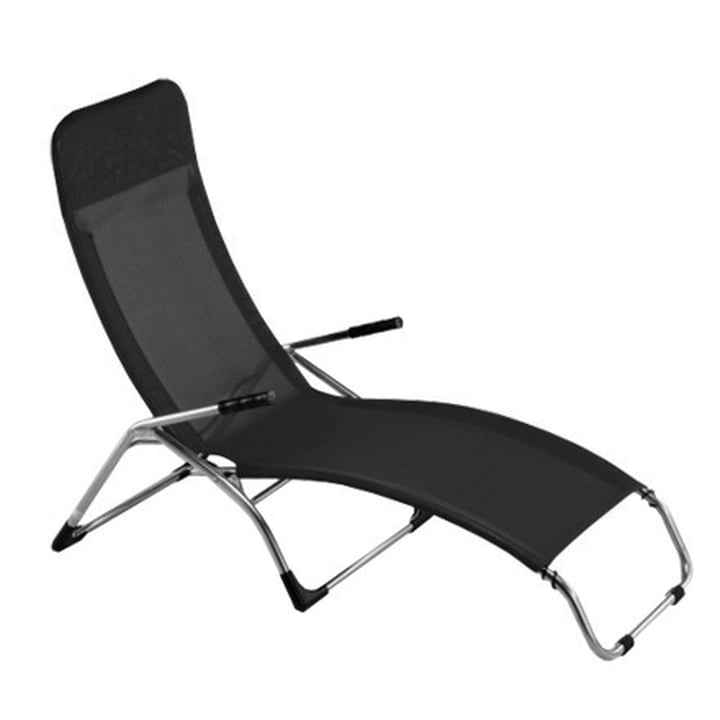 Fiam - Chaise longue de terrasse Samba , aluminium / noir