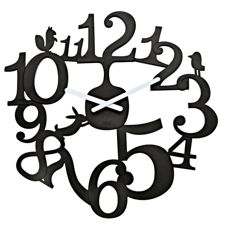 [pi:p] Horloge murale, noire de Koziol