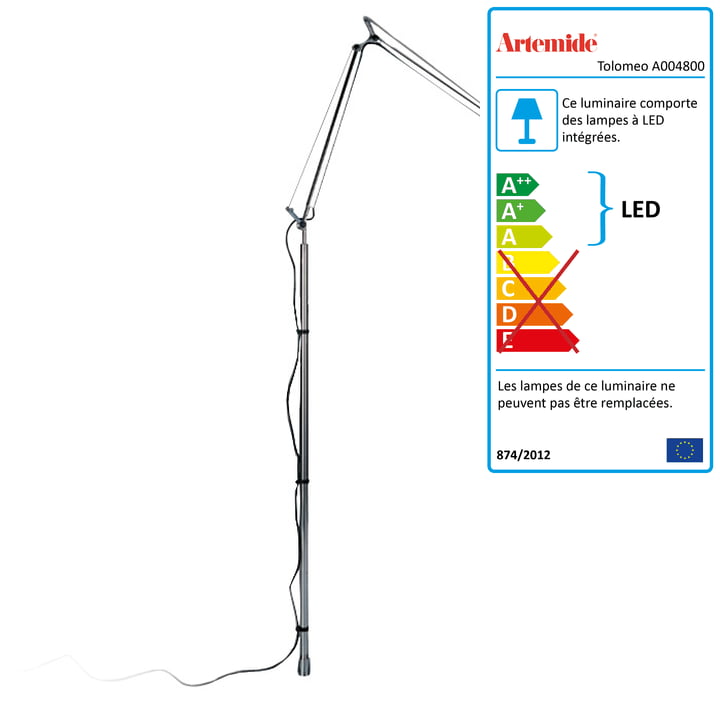 Artemide - Lampadaire Tolomeo Terra, corps aluminium, LED