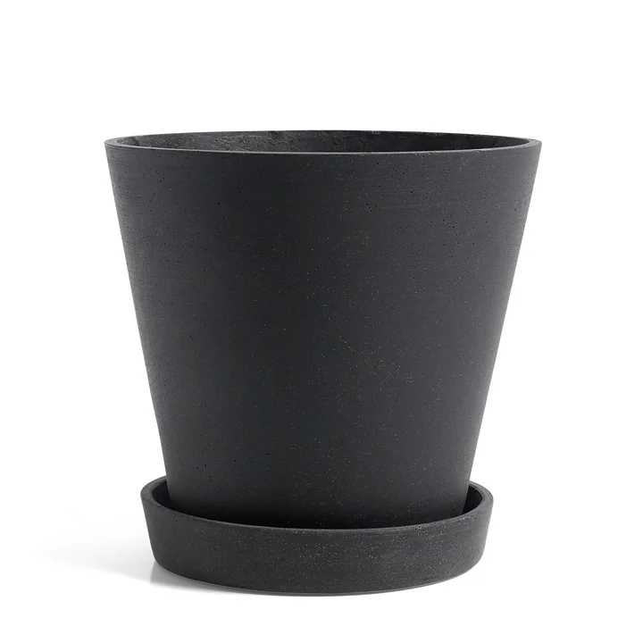 Le HAY - Pot de fleur avec soucoupe en XL, noir