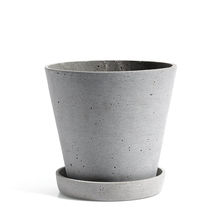 Le Hay - Pot de fleur avec soucoupe en L, gris