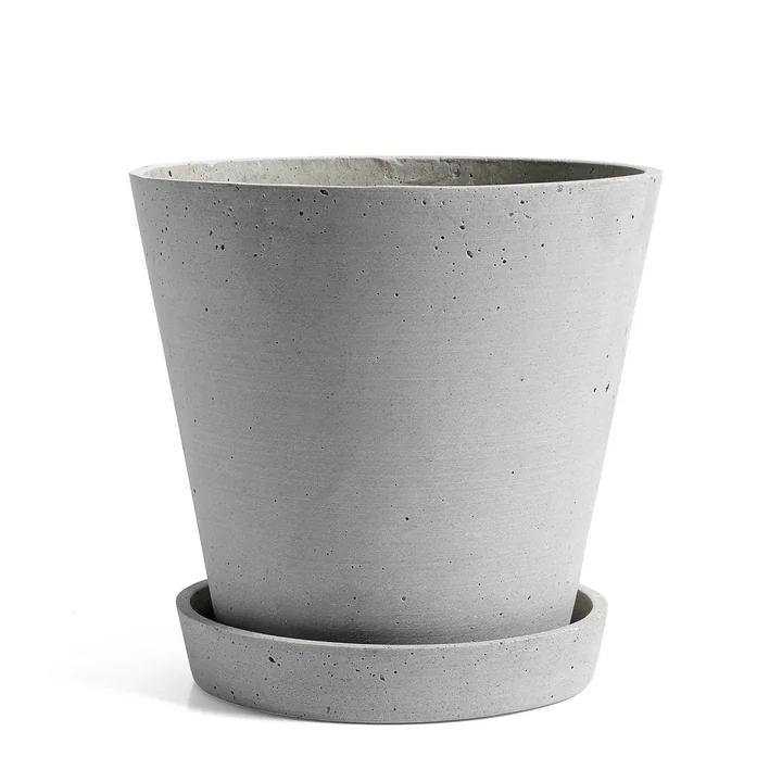 HAY - Pot de fleur avec soucoupe, XL, gris