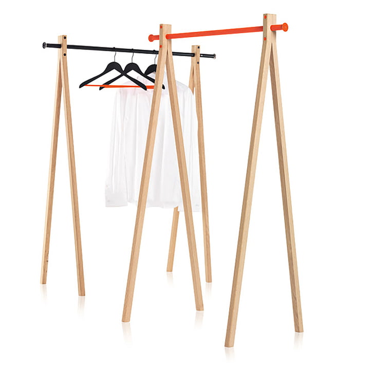 Nomess - Portant Dress-Up, frêne, noir/orange, 90 cm