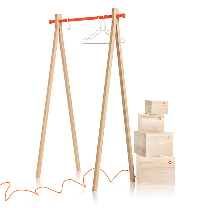 Nomess - Dress-Up, frêne, orange, 90 cm avec boîtes Balsa