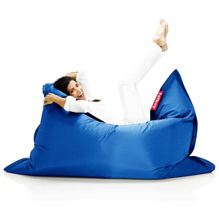 Pouf Original - Situation Femme sur Pouf, bleu de Fatboy