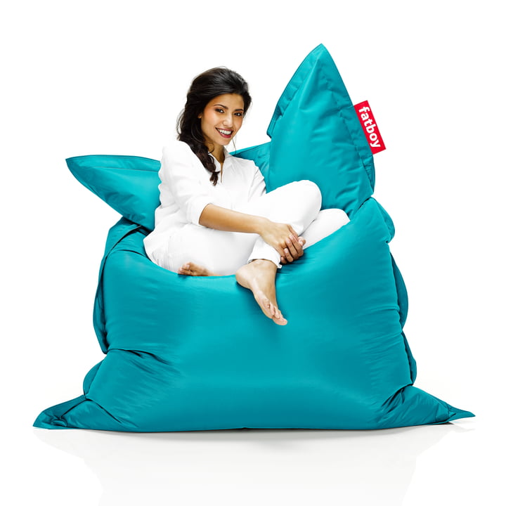 Pouf Original - Situation Femme sur Pouf, turquoise de Fatboy