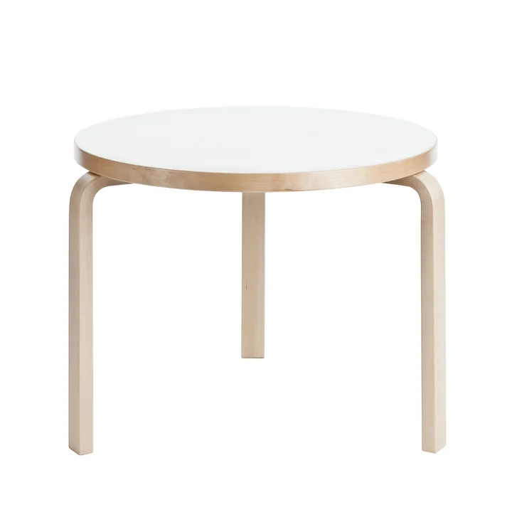 90B Table H 74 cm de Artek avec surface en stratifié blanc