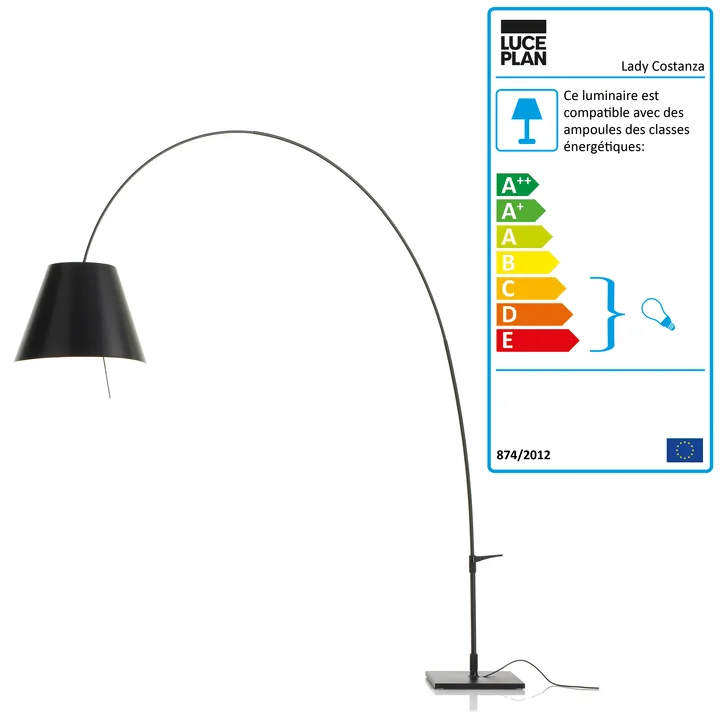 Luceplan - Lampadaire Lady Costanza, noir