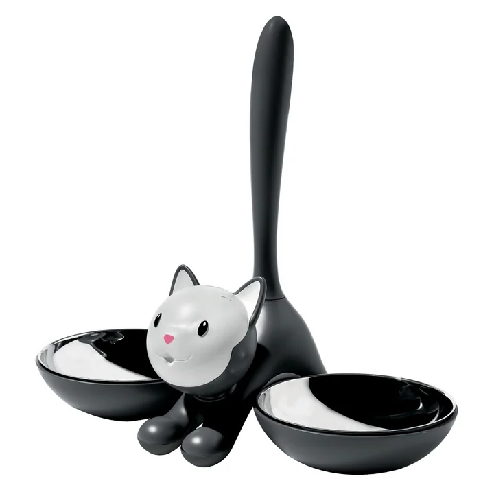 Gamelle pour chat "Tigrito", noire par A di Alessi