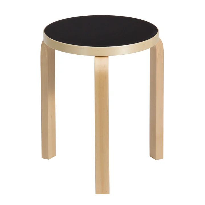 Artek - 60 Tabouret, linoléum noir