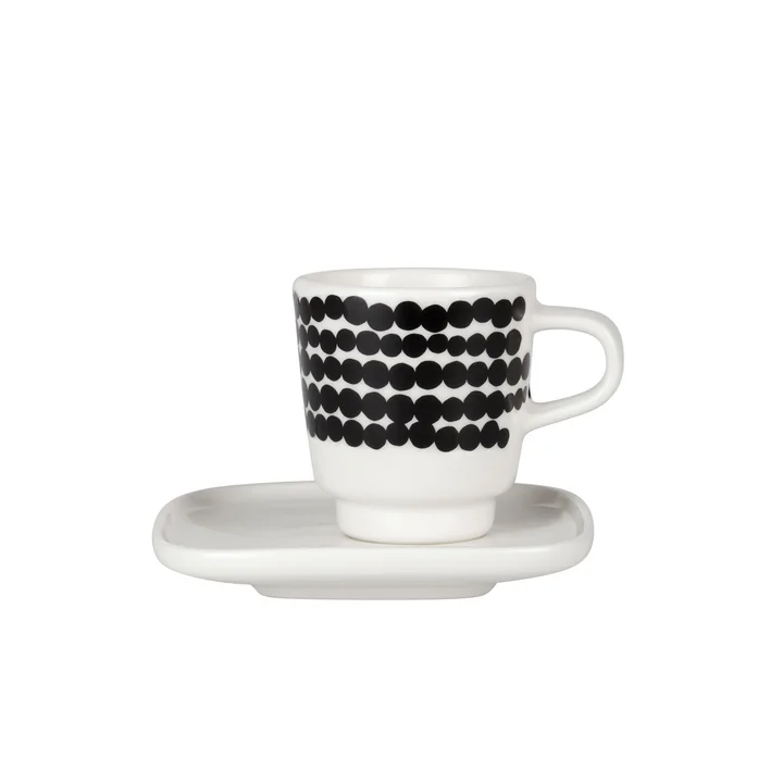 Marimekko - Tasse à expresso Oiva Räsymatto noir/blanc