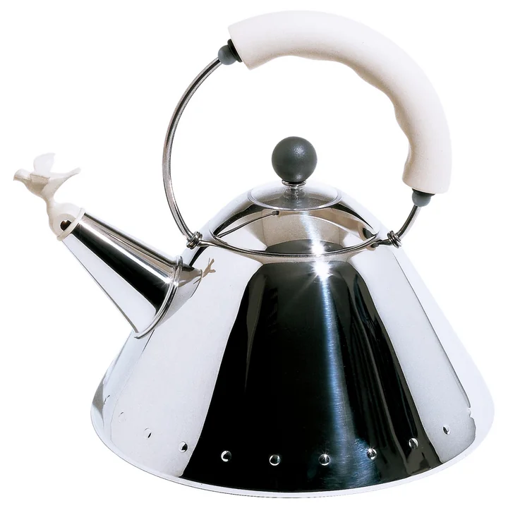 Bouilloire 9093 , acier inoxydable poli / blanc de Alessi