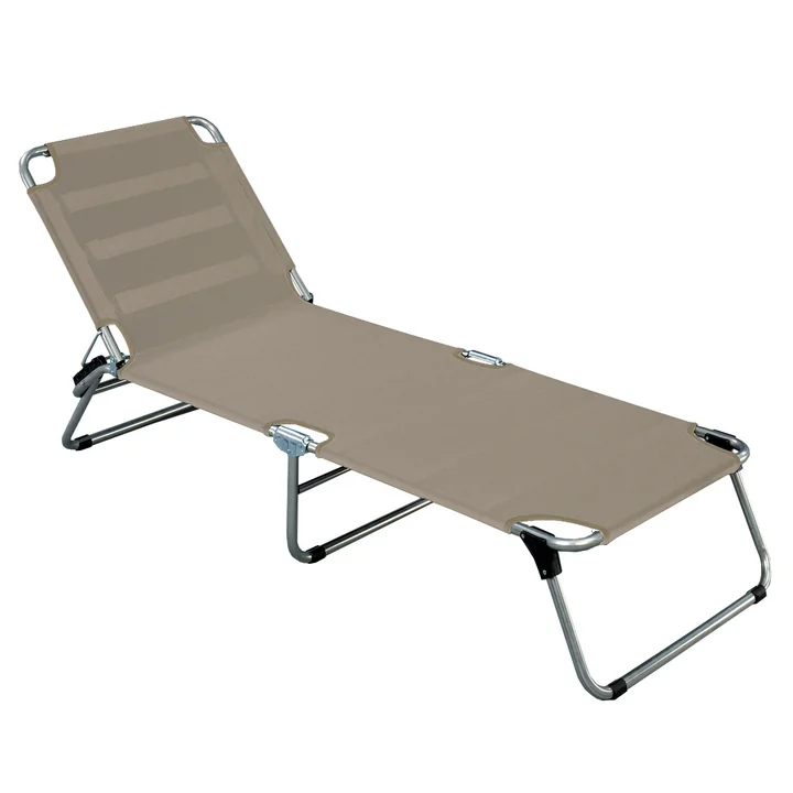 Chaise longue en aluminium Amigo Fourty en taupe de Fiam