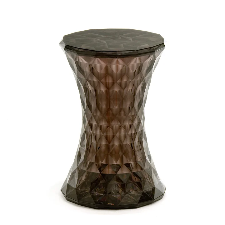 Kartell - Table d'appoint et tabouret Stone, fumé