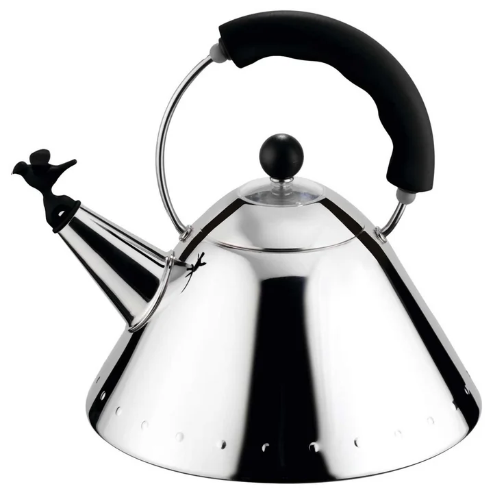 Bouilloire 9093 B "Bird Kettle", polie / noire de Alessi
