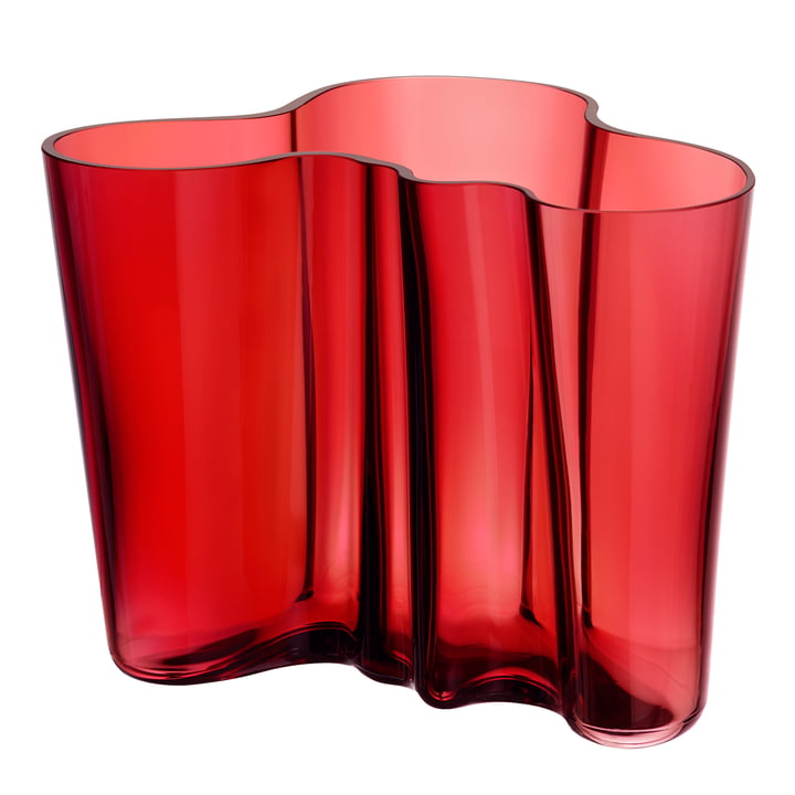 Aalto Vase Savoy à 160 m de Iittala en rouge canneberge