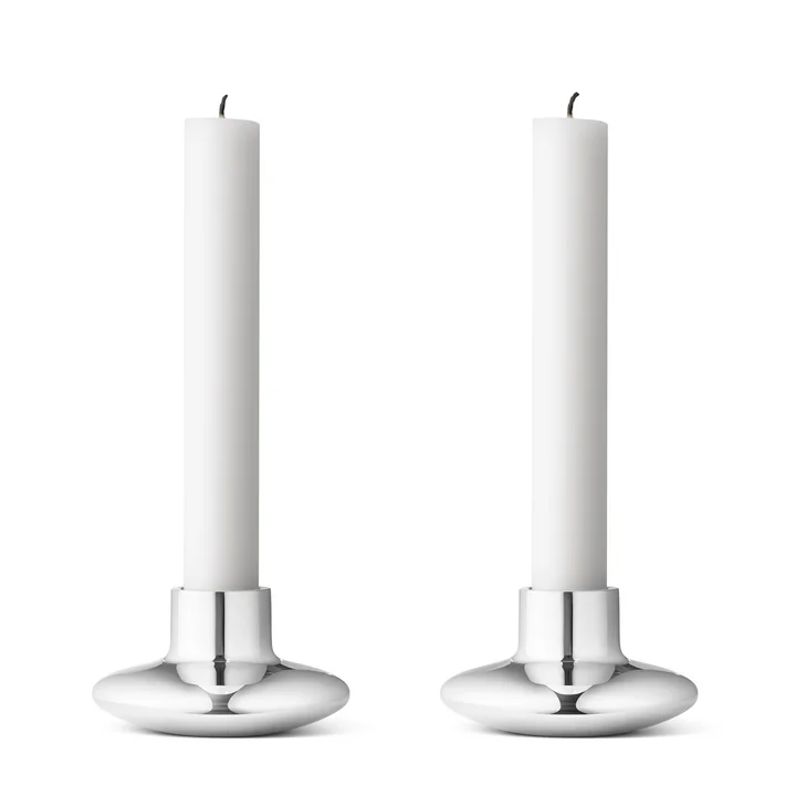 Georg Jensen – Bougeoir (lot de 2 pièces) Henning Koppel, acier inoxydable