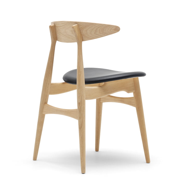 Carl Hansen - CH33, chêne huilé / cuir noir (Loke 7150)