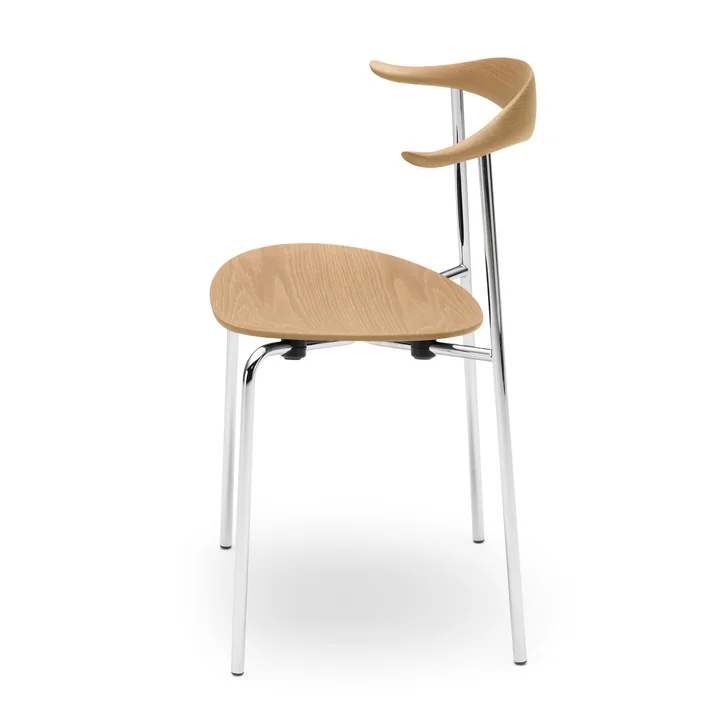 CH88T de Carl Hansen en chêne huilé et structure en acier inoxydable poli