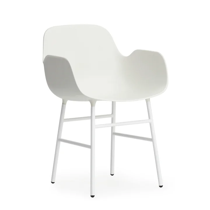 Normann Copenhagen - Fauteuil Form, pieds acier, blanc