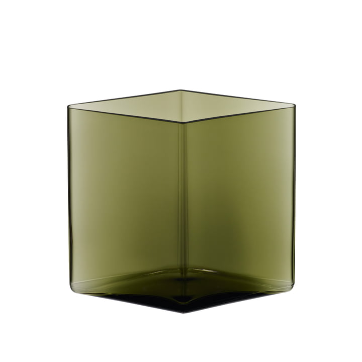 Ruutu Vase 205 x 180 mm de Iittala en vert mousse