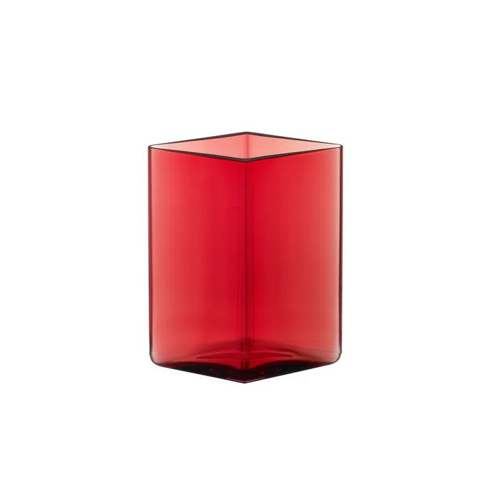 Ruutu Vase 115 x 140 mm de Iittala dans Cranberry