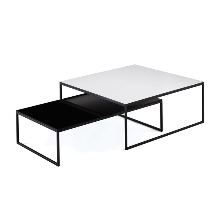 Table basse Less H 15/2 par Hans Hansen en blanc et noir